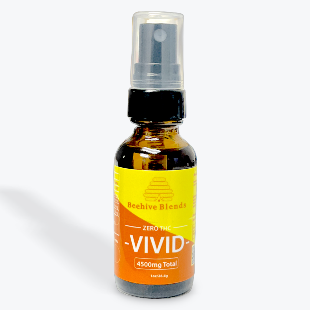 A photo displaying a bottle of the Vivid Spray Tincture.